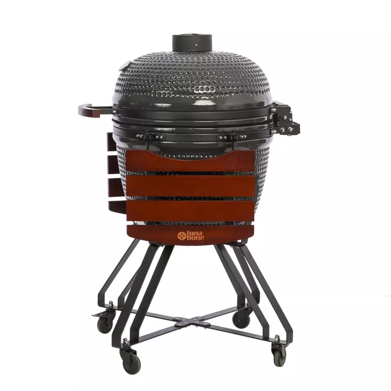 Kamado grill TUNABONE TunaBone Classic 23 tolli (suurus L) keraamilise stiiliga söegrill, 23 tolli küpsetusdiameeter, tumehall
