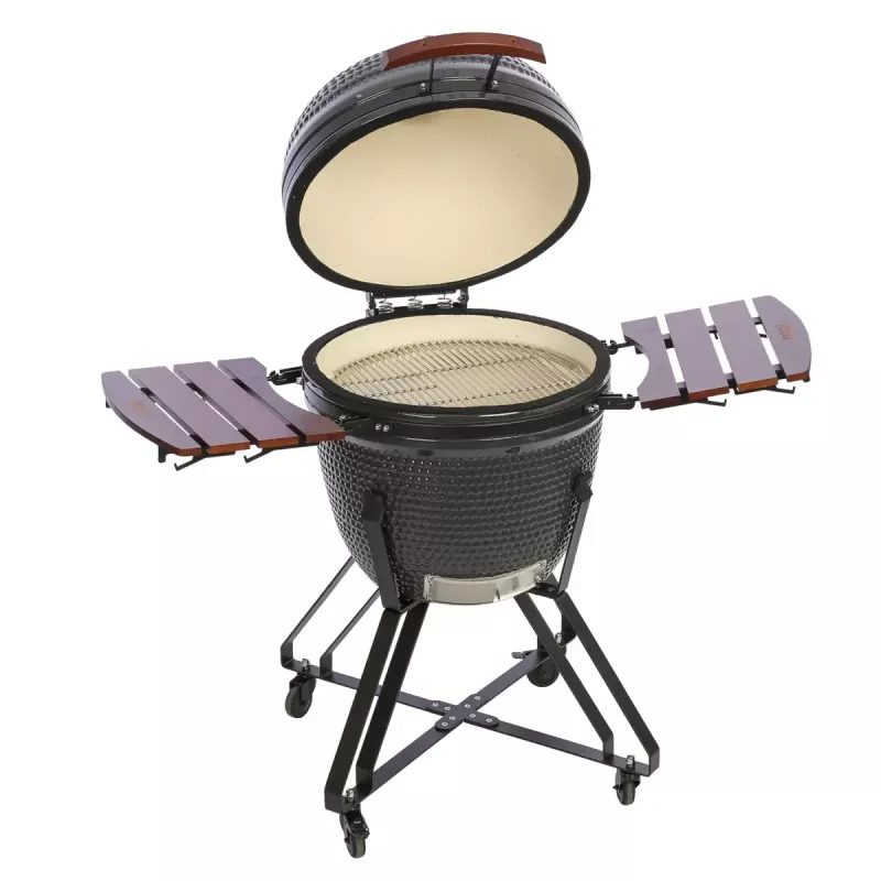 Kamado grill TUNABONE TunaBone Classic 23 tolli (suurus L) keraamilise stiiliga söegrill, 23 tolli küpsetusdiameeter, tumehall