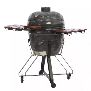 Kamado grill TUNABONE TunaBone Classic 23 tolli (suurus L) keraamilise stiiliga söegrill, 23 tolli küpsetusdiameeter, tumehall