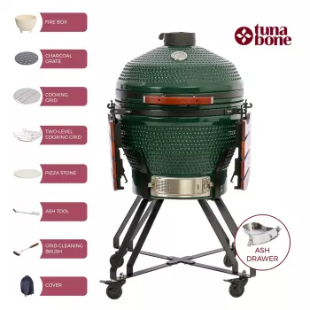 Keraamiline Kamado-grill TARGUS TBG24GREEN-02 — 24-tolline roheline söeküpsetusseade