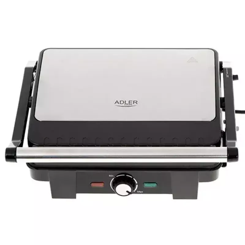 Kontaktgrill Adler AD 3051 — roostevaba teras, 2200–2800 W, grillpind 1392 cm², reguleeritav temperatuur, mittenakkuvad plaadid