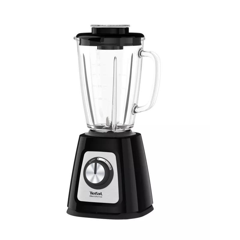 Lauapealne blender Tefal BlendForce II BL4388 — 800 W, 1,25 L klaaskann, jää purustamine, must/harjatud teras