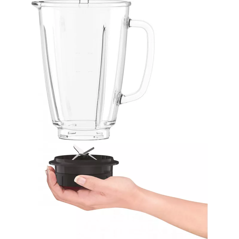 Lauapealne blender Tefal BlendForce II BL4388 — 800 W, 1,25 L klaaskann, jää purustamine, must/harjatud teras