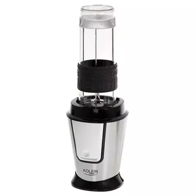 Spordiblender Adler AD 4081 — kaasaskantav personalblender, 800 W tippvõimsus, 0,57 l tops, roostevabast terasest tera, 2 pudelit