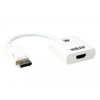 ATEN True 4K DisplayPort HDMI-le aktiivne adapter, 4096 x 2160 pikslit, 60 Hz, valge, aktiivne videomuundur, 0 - 50 °C, -20 - 60 °C