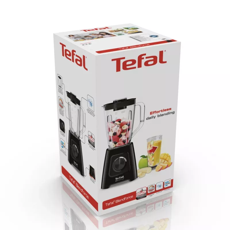 Lauablender Tefal BL4208 — 600 W, 1,25 L plastkann, 2 kiirust, jääpurustus, must