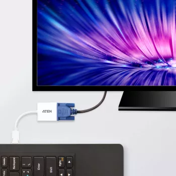 ATEN DisplayPort-VGA-muundur, Kuni 1920x1200 @60Hz, DisplayPort, VGA (D-Sub), Isane, Emane, Sirge, Sirge