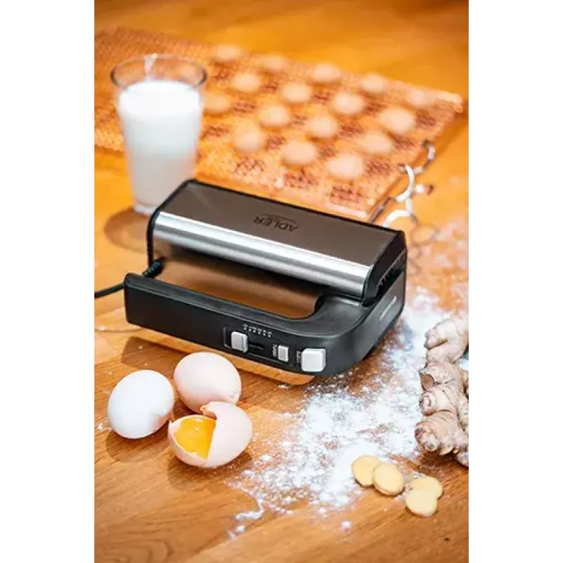 Hand mixer Adler AD 4225 — 5 kiirust, turbo, 300 W, inox/hõbe-must, visplid ja tainakonksud
