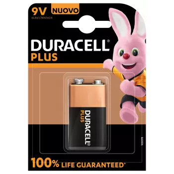 Ühekordne patarei Duracell 9V Plus 100 Aluseline, 9 V, 1 tk