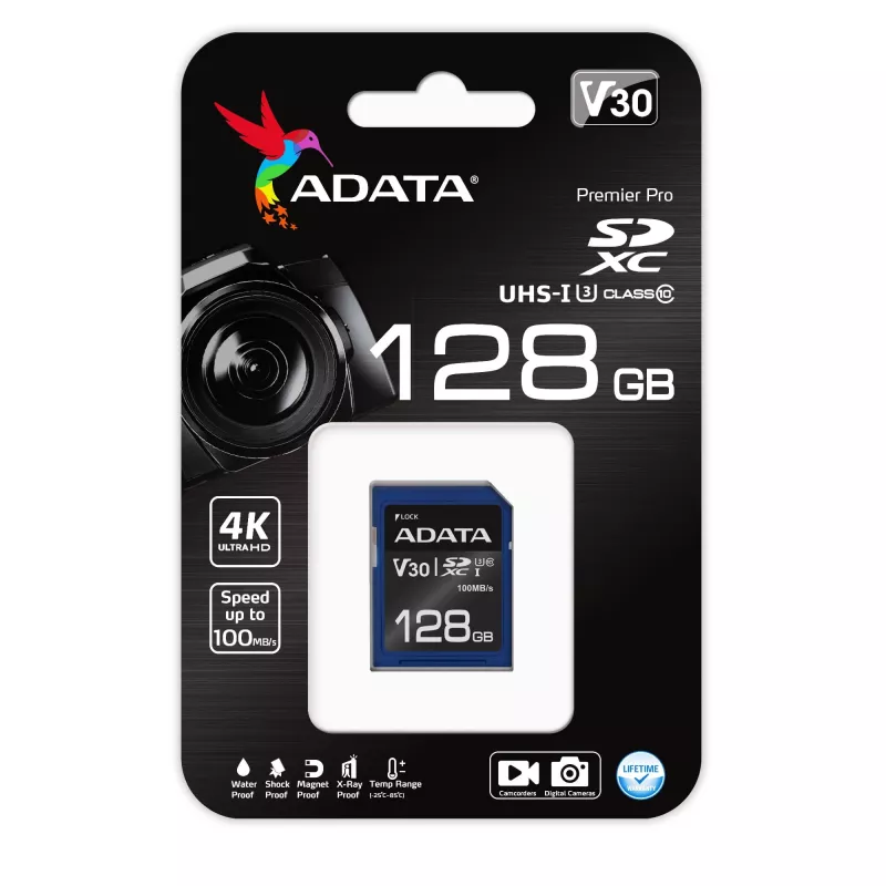 ADATA ASDX128GUI3V30S-R mälukaart 128 GB SDXC UHS-I Class 10