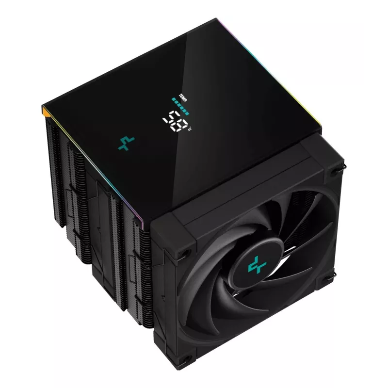 Õhkjahuti DeepCool AK620 12 cm, kaks 120 mm ventilaatorit, 6 soojustoru, TDP 260 W, PWM, FDB, kõrgus 160 mm, must