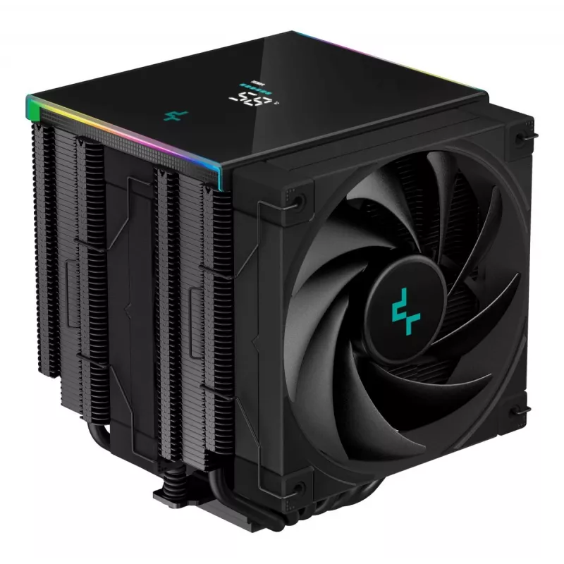 Õhkjahuti DeepCool AK620 12 cm, kaks 120 mm ventilaatorit, 6 soojustoru, TDP 260 W, PWM, FDB, kõrgus 160 mm, must