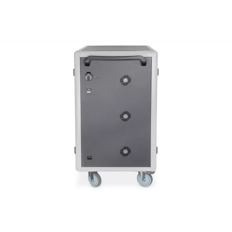 DIGITUS laadimiskäru 30 laadimisalusega, 15.6 tolli, must 1100 x 700 x 650 mm, sisaldab USB, PDU, ventilaator