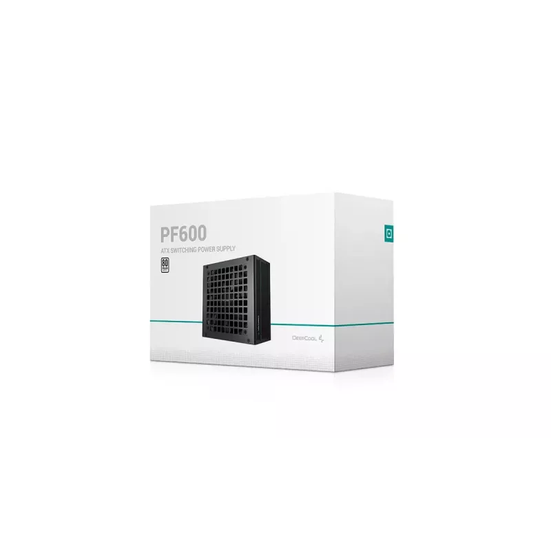 Toiteplokk DeepCool PF600 600 W, ATX 2.4, 80 PLUS, 48 A +12 V liinil, 120 mm ventilaator, mittemodulaarne