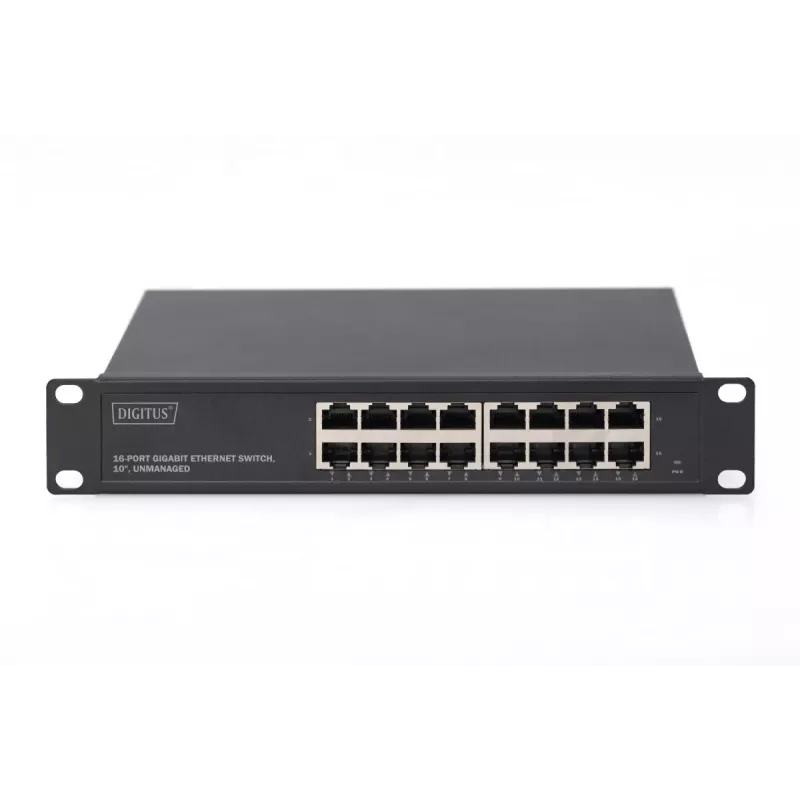 DIGITUS 16-pordine Gigabit Etherneti kommutaator 10-tolline haldamata