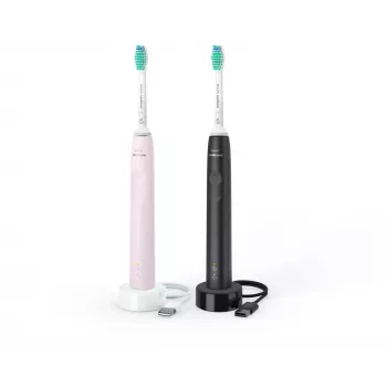 Philips Sonicare 3100 series 3100 series HX3675/15 2-pack sonic electric toothbrushes - Must & pink