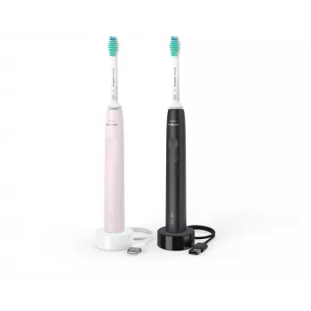 Philips Sonicare 3100 series 3100 series HX3675/15 2-pack sonic electric toothbrushes - Must & pink