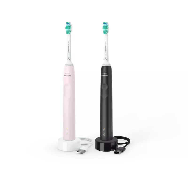 Philips Sonicare 3100 series 3100 series HX3675/15 2-pack sonic electric toothbrushes - Must & pink