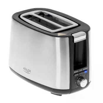 Röster Adler AD 3214, 2-kohaline roostevaba teras, 900 W, 7 pruunistustaset, sulatus/soojendus/automaatne väljalülitus