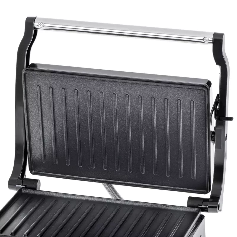 Kontaktgrill Adler AD 3052 ristkülikukujuline teras/must, 1200 W, restpind, lukustatav kaas