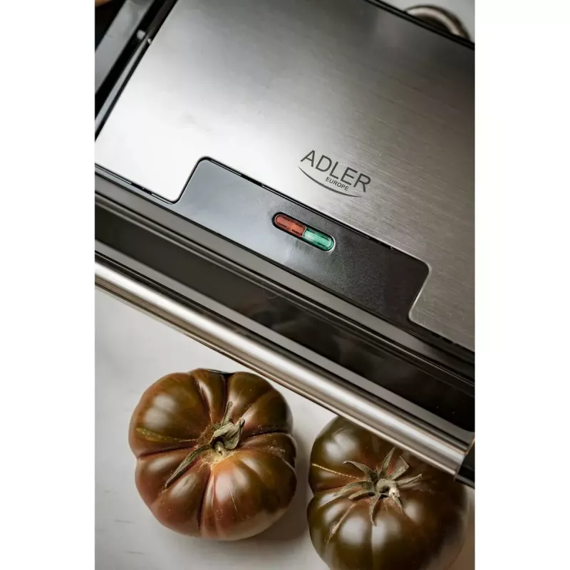 Kontaktgrill Adler AD 3052 ristkülikukujuline teras/must, 1200 W, restpind, lukustatav kaas