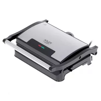 Kontaktgrill Adler AD 3052 ristkülikukujuline teras/must, 1200 W, restpind, lukustatav kaas