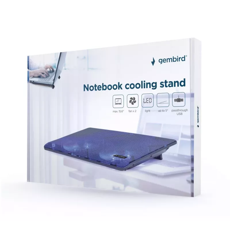 GEMBIRD Notebook 15.6in Cooling Stand, Compact Dual-Fan - Must