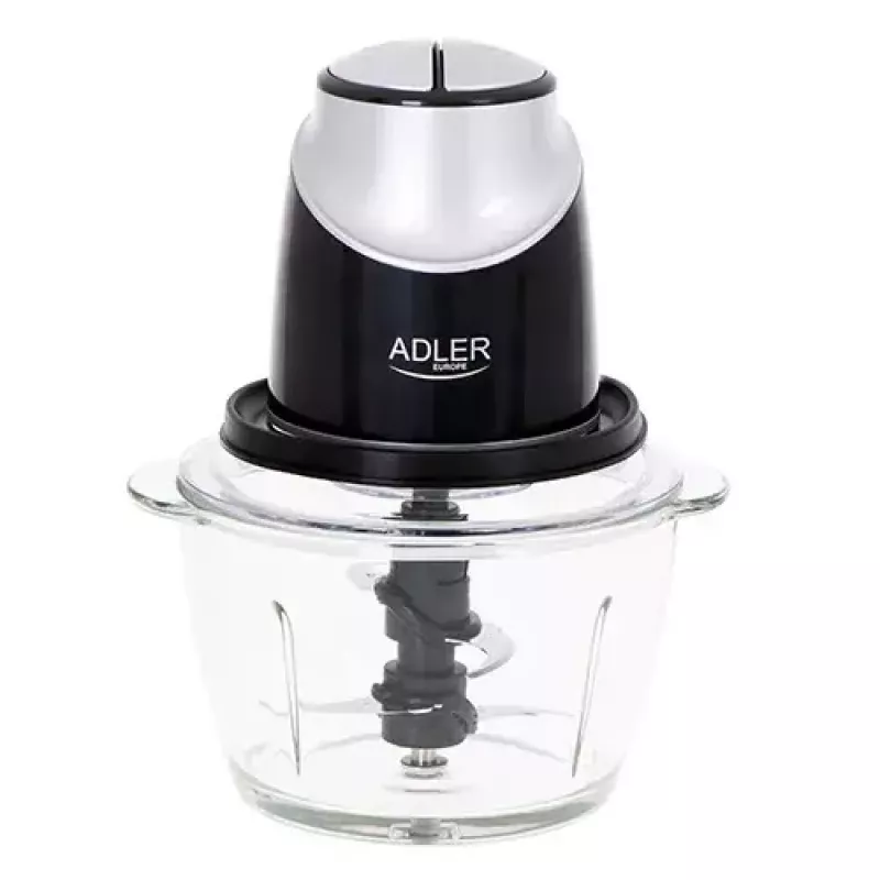 Elektriline köögihakkija Adler AD 4082, 1,2 L klaasnõu, 300 W, 2 kiirust, impulss, roostevabast terasest terad