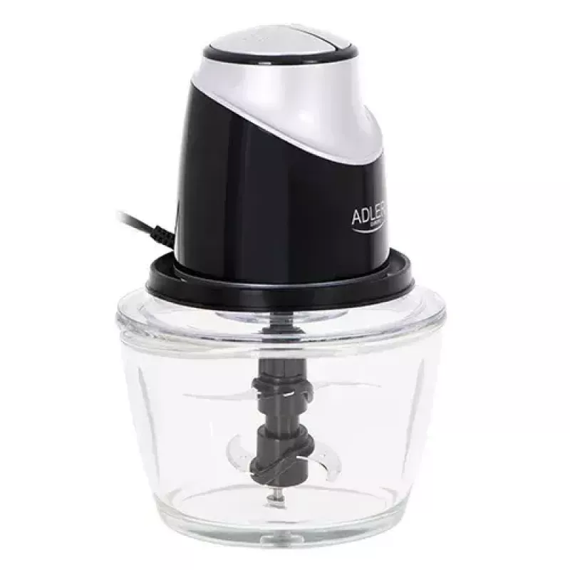 Elektriline köögihakkija Adler AD 4082, 1,2 L klaasnõu, 300 W, 2 kiirust, impulss, roostevabast terasest terad