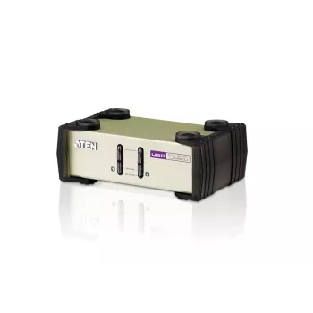 ATEN 2-pordiline USB - PS/2 VGA KVM-lüliti (sisaldab KVM-kaableid), 2048 x 1536 pikslit, QXGA, 0,72 W, helehall