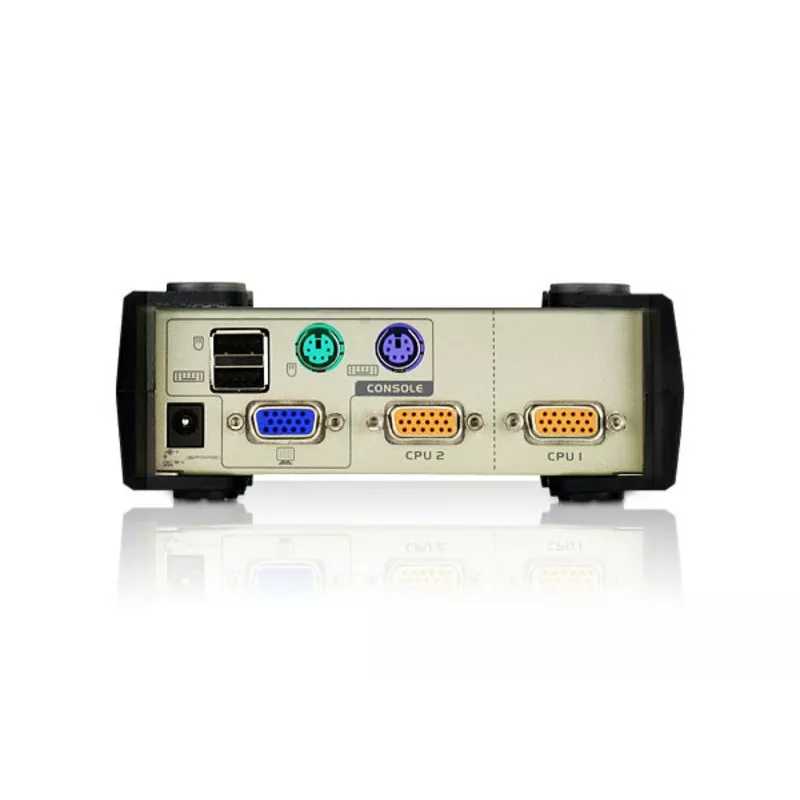 ATEN 2-pordiline USB - PS/2 VGA KVM-lüliti (sisaldab KVM-kaableid), 2048 x 1536 pikslit, QXGA, 0,72 W, helehall
