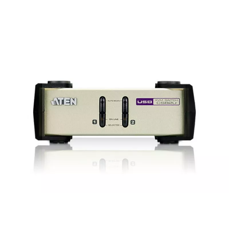 ATEN 2-pordiline USB - PS/2 VGA KVM-lüliti (sisaldab KVM-kaableid), 2048 x 1536 pikslit, QXGA, 0,72 W, helehall