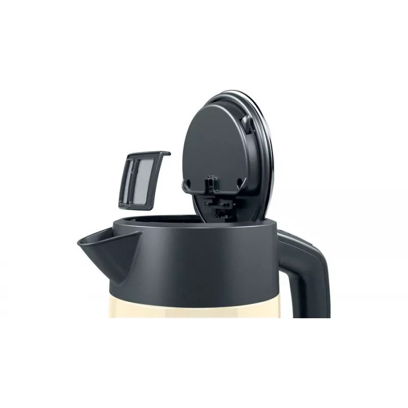 Elektriline veekeetja Bosch TWK4P437 1,7 L, 2400 W, roostevabast terasest korpus, juhtmevaba, beež/must