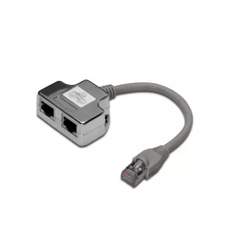 DIGITUS CAT 5e patch-kaabli adapter 2x RJ45 emane kuni 1x RJ45 isane 0,19 m