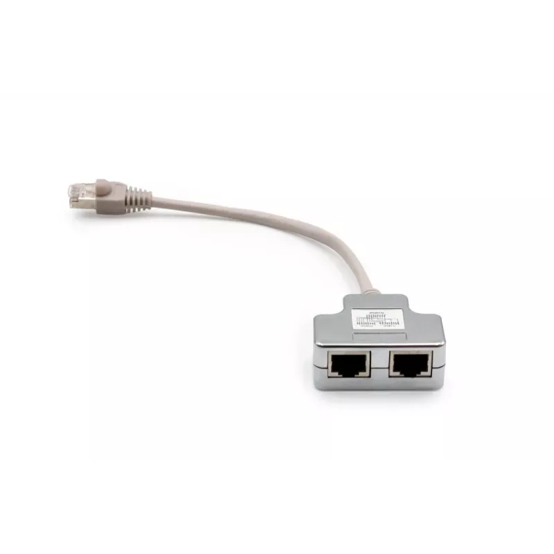 DIGITUS CAT 5e patch-kaabli adapter 2x RJ45 emane kuni 1x RJ45 isane 0,19 m