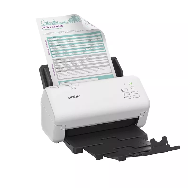 Brother ADS-4300N skanner ADF skanner 600 x 600 DPI A4 Must, Valge