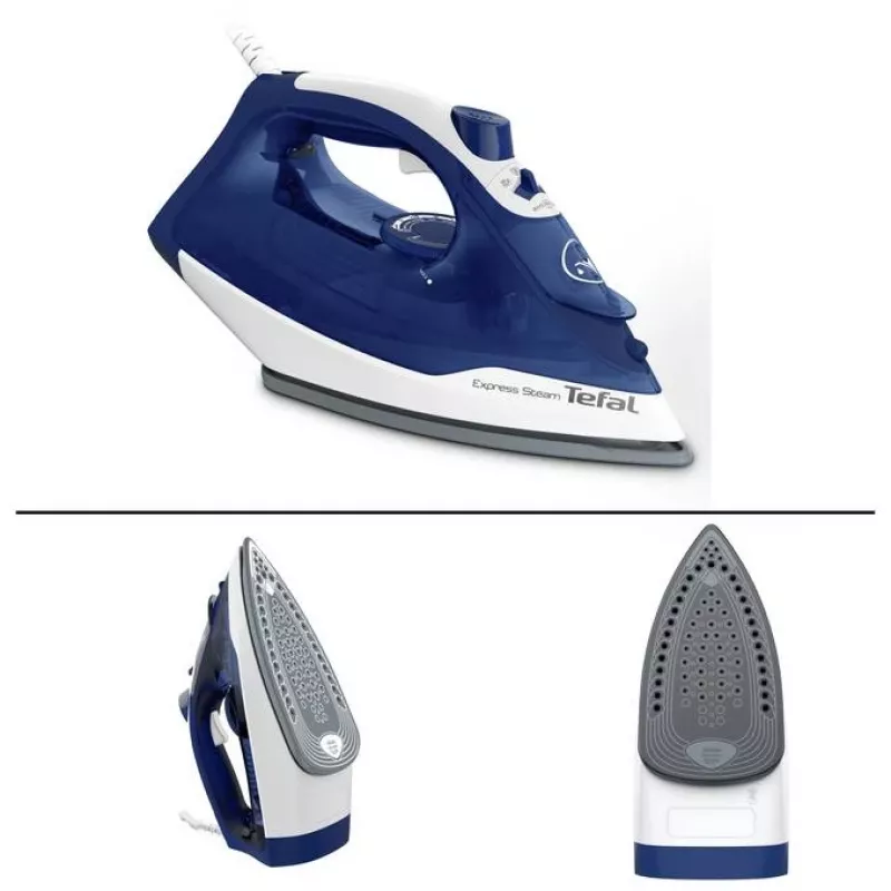 Tefal FV2838 Dry & Steam iron Cerilium soleplate 2400 W Blue, Valge