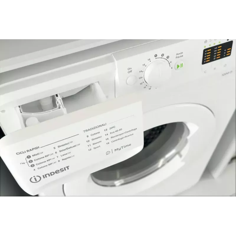 Eestlaaditav pesumasin Indesit MTWA 71252 W IT — 7 kg, 1200 p/min, E-klass, valge