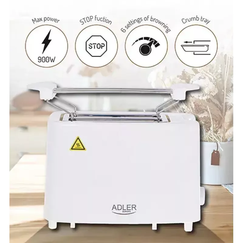 Röster Adler AD 3223 2 viilu 750 W Valge