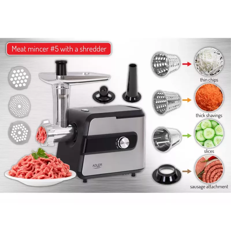Mincer Adler AD 4813 2000 W Must Silver