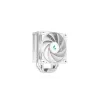Õhkjahuti DeepCool AK400 WH — 4×6 mm vasest soojustorud, 120 mm FDB-ventilaator, 1850 p/min, 66,47 CFM, ühildub LGA 1700 ja levinud Inteli/AMD pesadega, valge