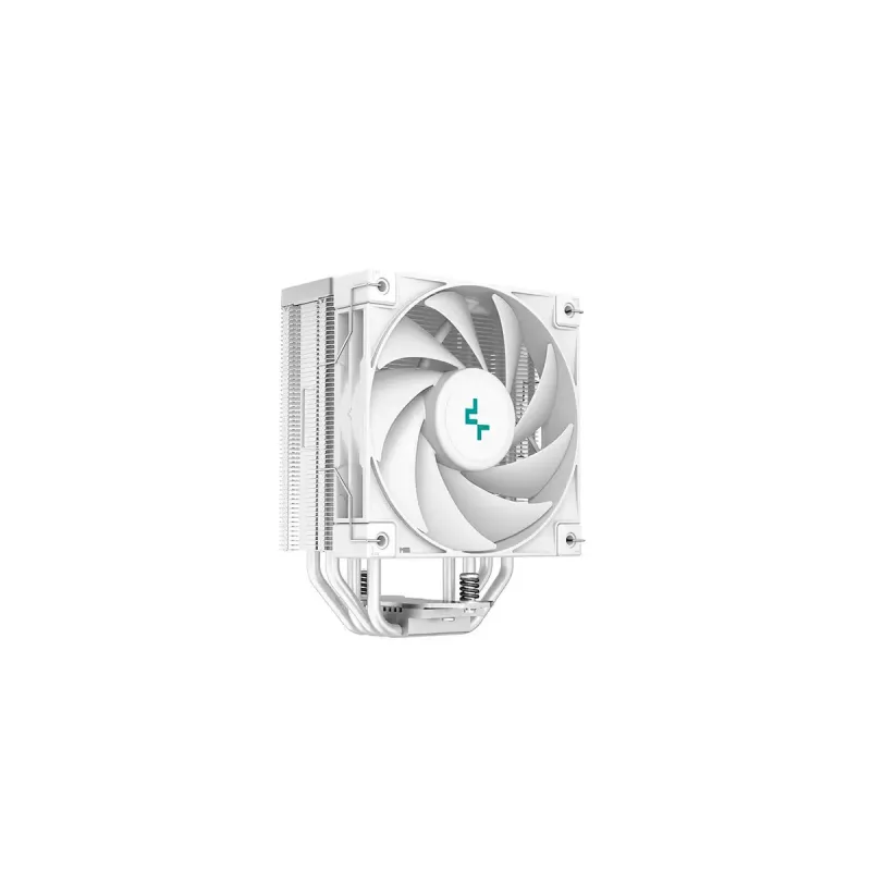 Õhkjahuti DeepCool AK400 WH — 4×6 mm vasest soojustorud, 120 mm FDB-ventilaator, 1850 p/min, 66,47 CFM, ühildub LGA 1700 ja levinud Inteli/AMD pesadega, valge