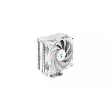 Õhkjahuti DeepCool AK400 WH — 4×6 mm vasest soojustorud, 120 mm FDB-ventilaator, 1850 p/min, 66,47 CFM, ühildub LGA 1700 ja levinud Inteli/AMD pesadega, valge