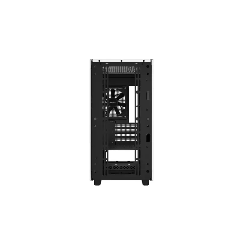 Arvuti korpus DeepCool CH370 WH Mini Tower — valge, micro ATX/Mini-ITX, karastatud klaas, RGB ventilaatorid, 2x 3,5-tollist pesa, 3x 2,5-tollist pesa, GPU kuni 320 mm