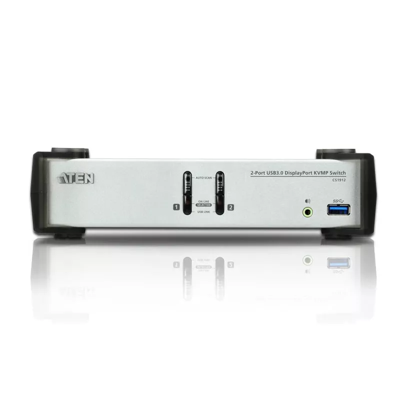 ATEN 2-pordiline USB 3.1 Gen 1 DisplayPort 1.1 KVMP™ lüliti kõlariga (KVM-kaablid kaasas)