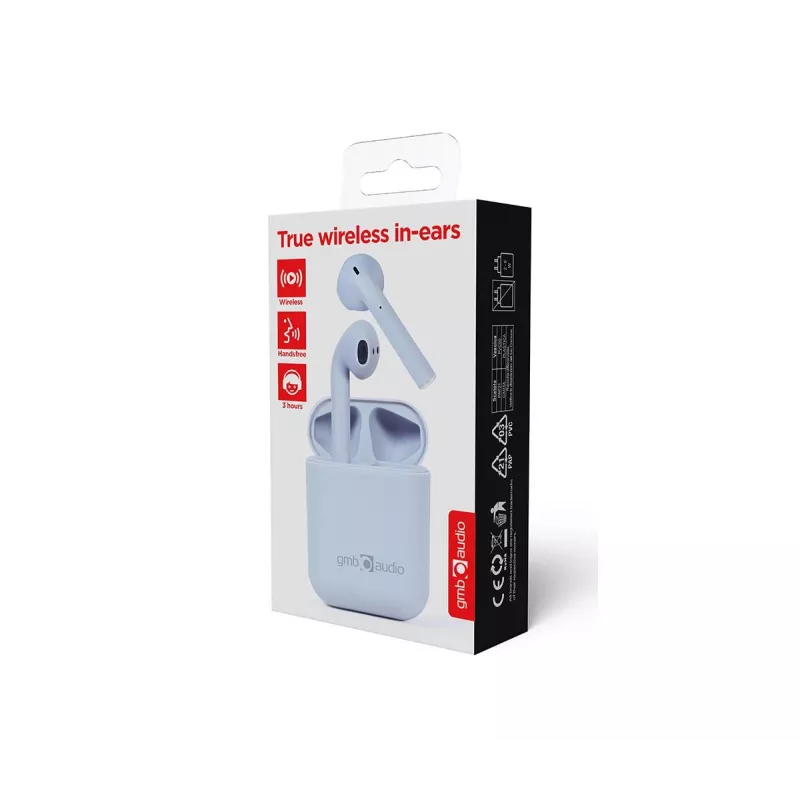 GEMBIRD juhtmeta TWS-kõrvaklapid Seattle – stereo – Bluetooth – uduhall
