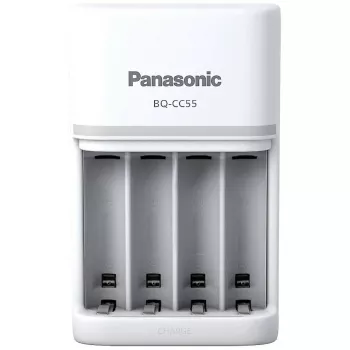 Akulaadija Panasonic BQ-CC55E — kompaktne NiMH/NiCd laadija AA/AAA taaslaetavatele elementidele