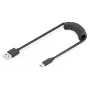 Digitus USB 2.0 USB A-USB C spiraalkaabel 1m 0,48 Gbit/s Must