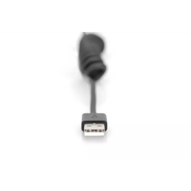 Digitus USB 2.0 USB A-USB C spiraalkaabel 1m 0,48 Gbit/s Must
