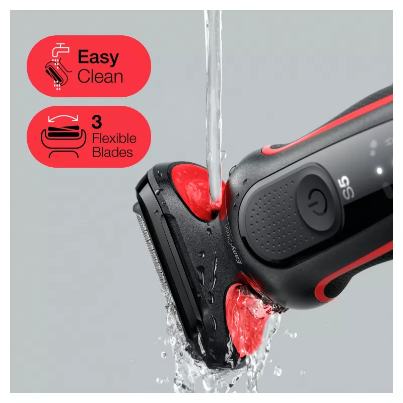 Braun Series 5 50-R1000s Habemenuga Must, Punane
